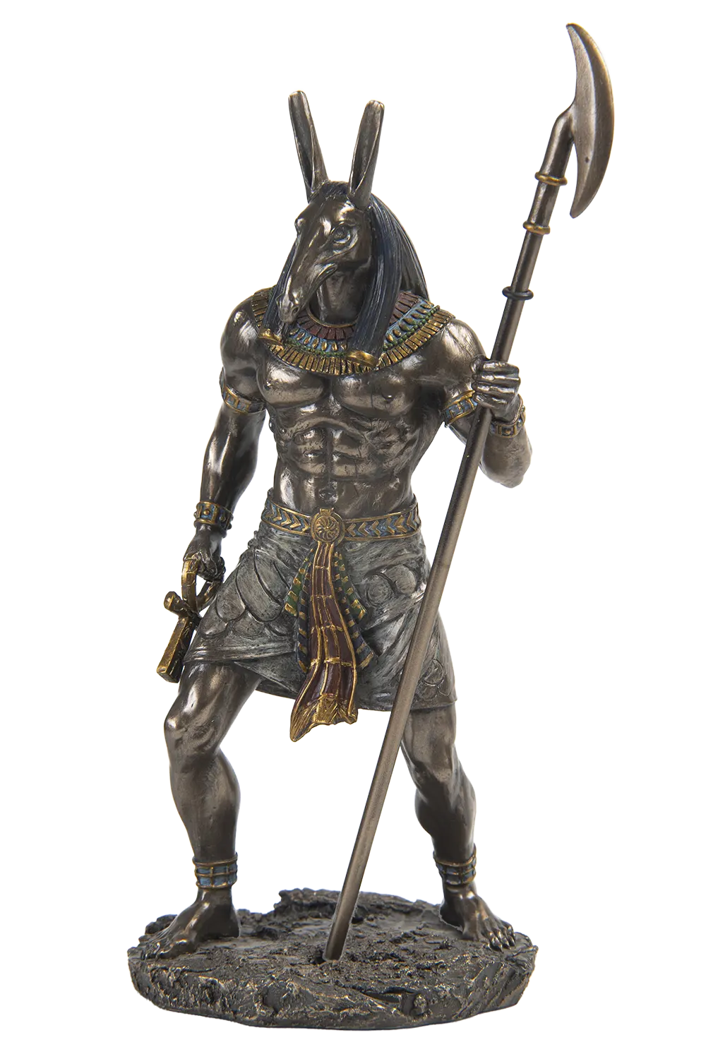 Adorno de Mesa Anubis de Egipto en pose guerrera