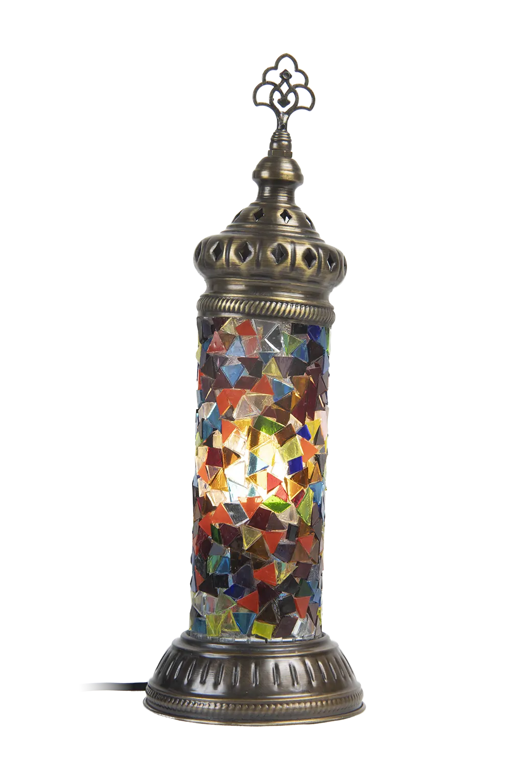 Lámpara de mesa tubular multicolor