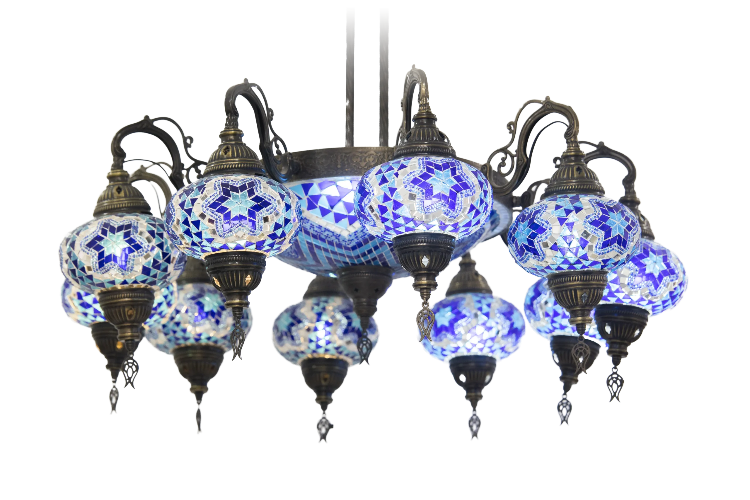 Caldelabro azul 11 candiles