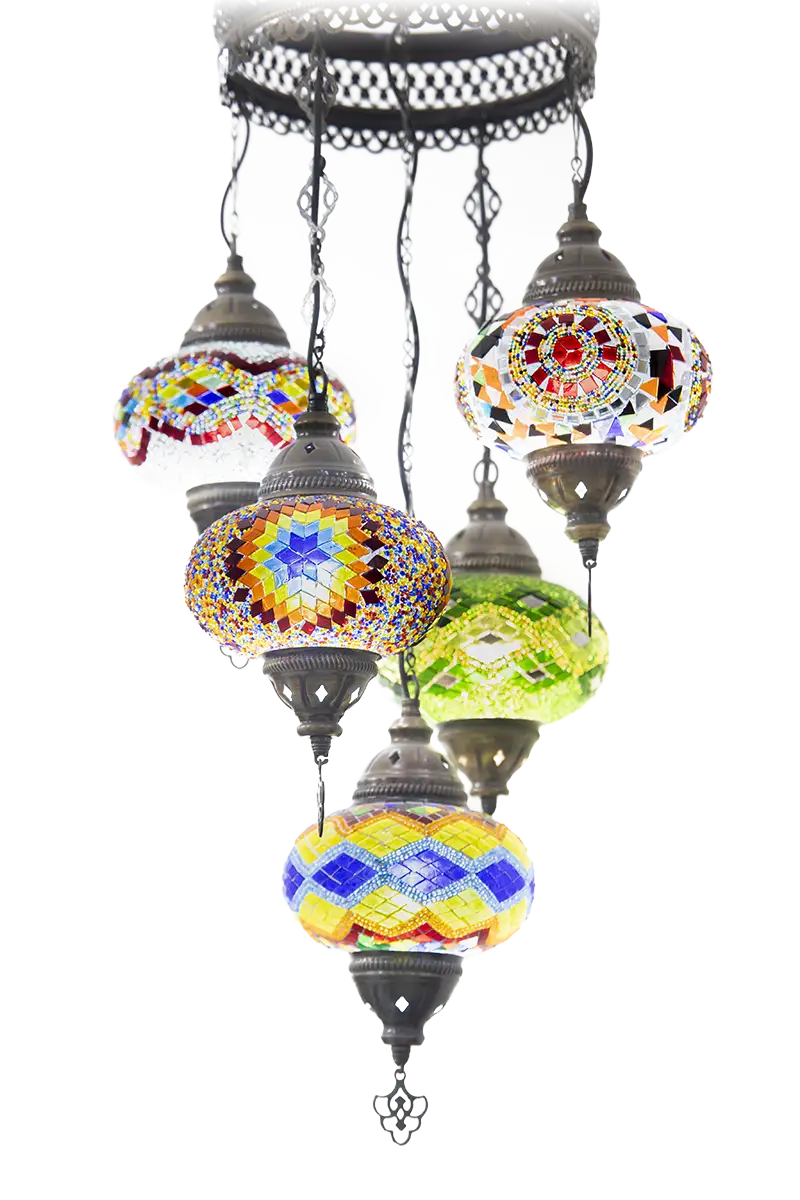 Candelabro Multicolor 5 Candiles Tonos Frios