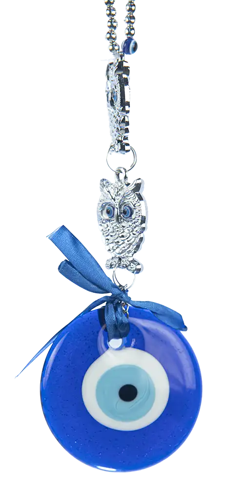 Ojo turco colgante con búhos