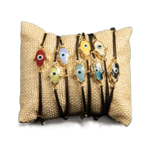 pulsera manos de fatima, multicolores