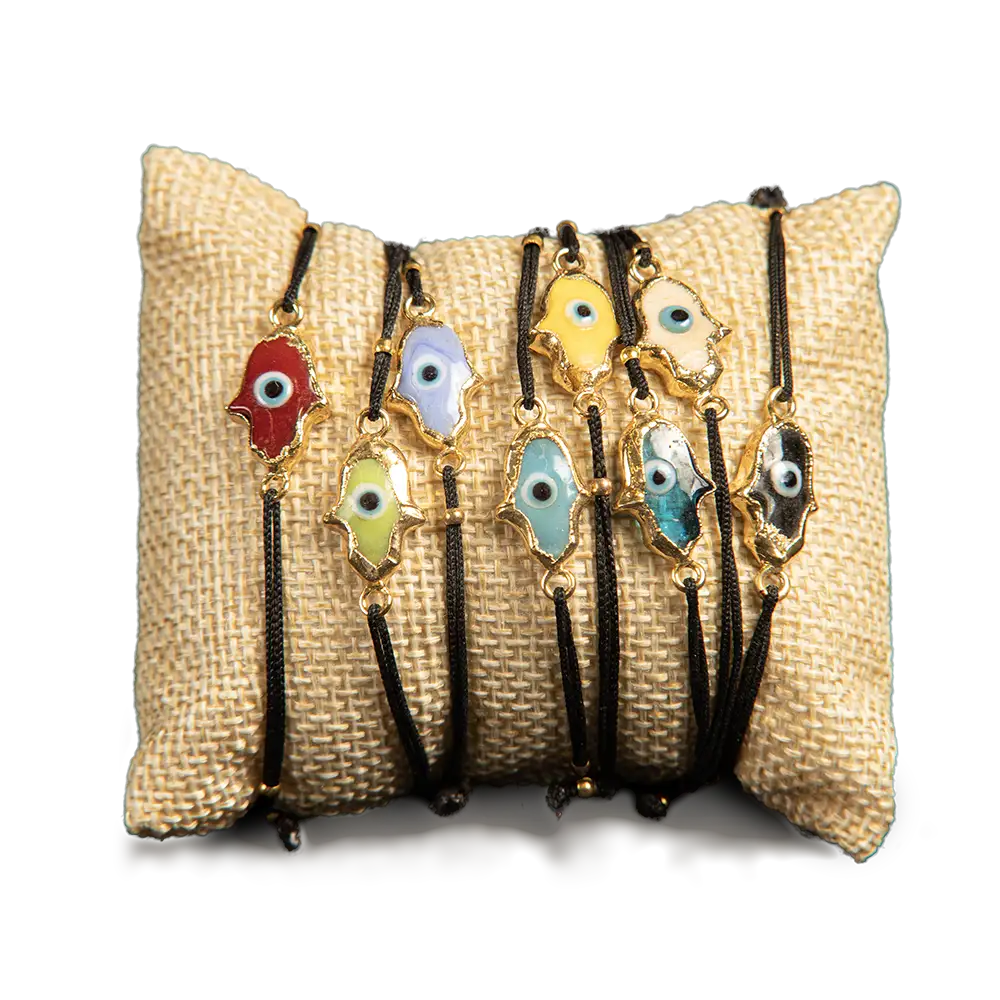 pulsera manos de fatima, multicolores