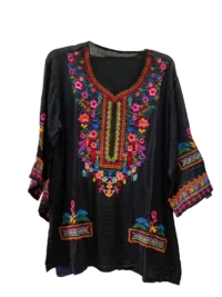Blusa hindú bordado a mano colores variados tallas L, M,