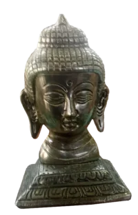 Porta inciensos de acero, estatuilla de Buda