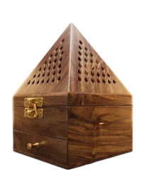 Incensario Piramidal de Madera Artesanal