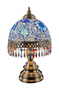 Lámpara azul de mesa