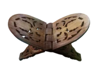 Reclinador de libros para Corán o Biblia, atril de madera tallado a mano