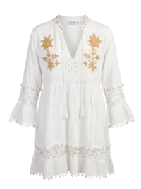 Blusa de la India en blanco con dorado