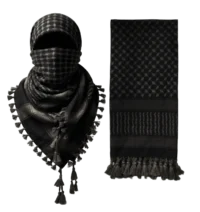 Shemagh (turbante palestino) negro con gris
