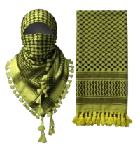 Shemagh (turbante palestino) verde militar y negro